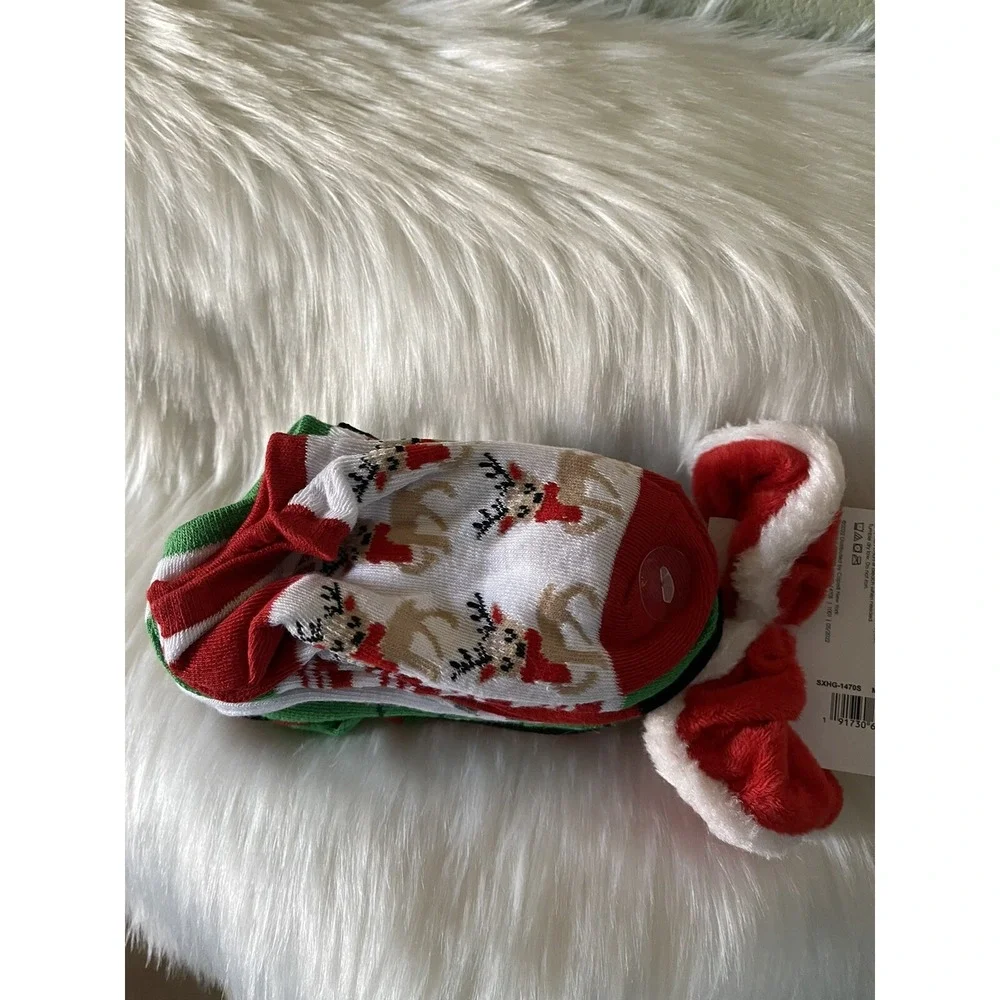 Capelli New York Christmas Girls No Show Socks 10 Pairs S/M Shoes 9-13 New